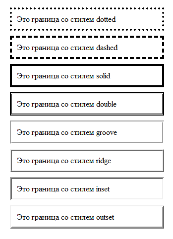 css Border свойства